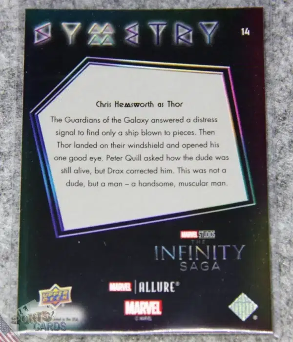 Alternative view of 2022 Chris Hemsworth as Thor #14 Upper Deck Marvel Allure Thor Ragnarok Symmetry White