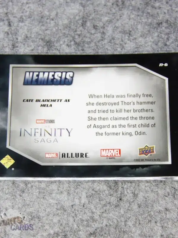 Alternative view of 2022 Cate Blanchett as Hela #N-6 Upper Deck Marvel Allure Thor Ragnarok Nemesis