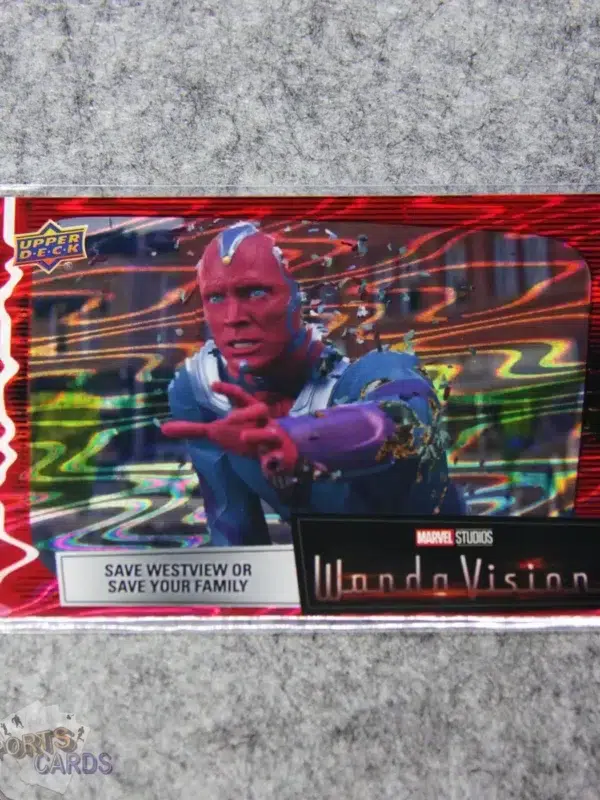 2022 Paul Bettany as Vision #82 Upper Deck Marvel WandaVision Save Westview or Save Your Family Scarlet Red-front