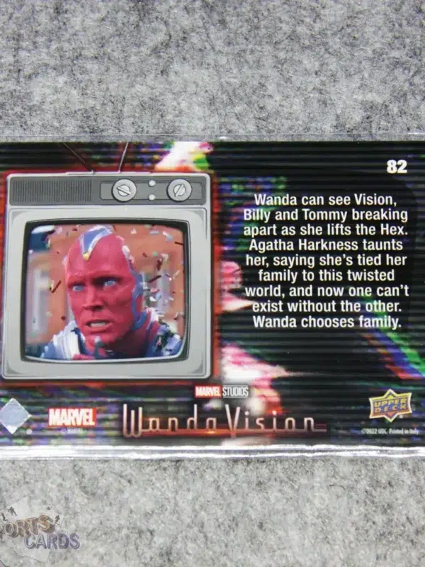 2022 Paul Bettany as Vision #82 Upper Deck Marvel WandaVision Save Westview or Save Your Family Scarlet Red-back
