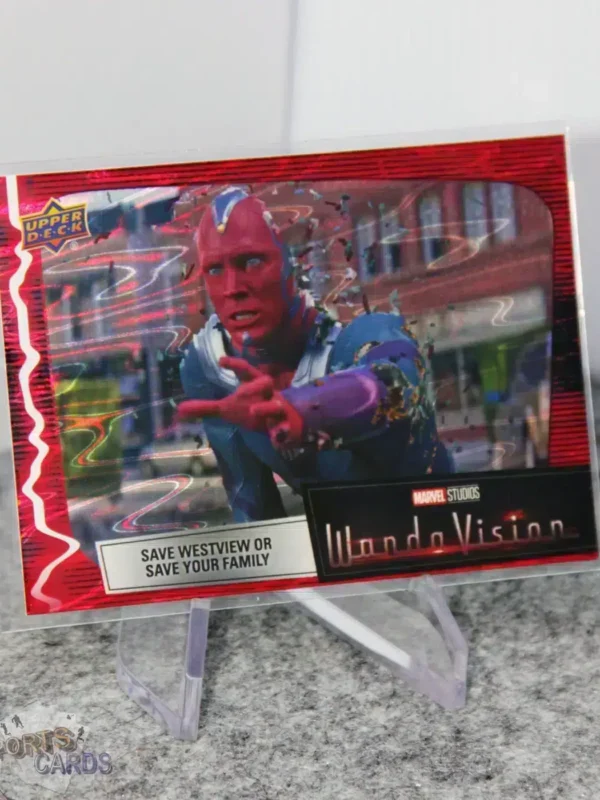 2022 Paul Bettany as Vision #82 Upper Deck Marvel WandaVision Save Westview or Save Your Family Scarlet Red-stand