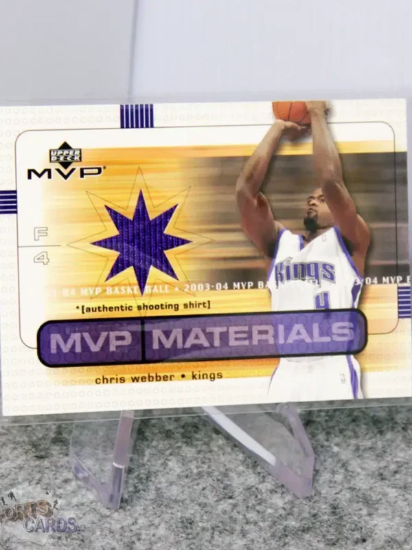 2003-04 Chris Webber #CW-SS Upper Deck MVP Materials Shirts - Afbeelding 3