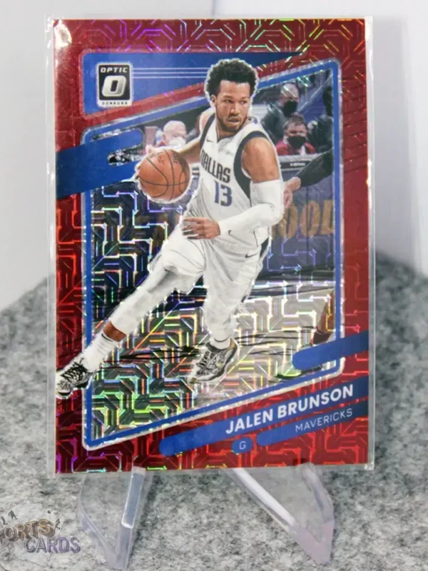 2021-22 Jalen Brunson #97 Panini Optic Donruss Choice Mojo Red Prizm /88-stand