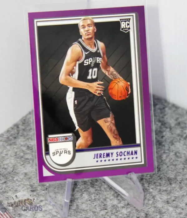 2022-23 Jeremy Sochan #239 Panini NBA Hoops Purple SP RC-stand