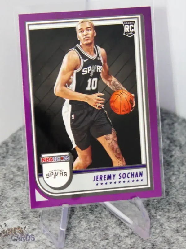2022-23 Jeremy Sochan #239 Panini NBA Hoops Purple SP RC-stand