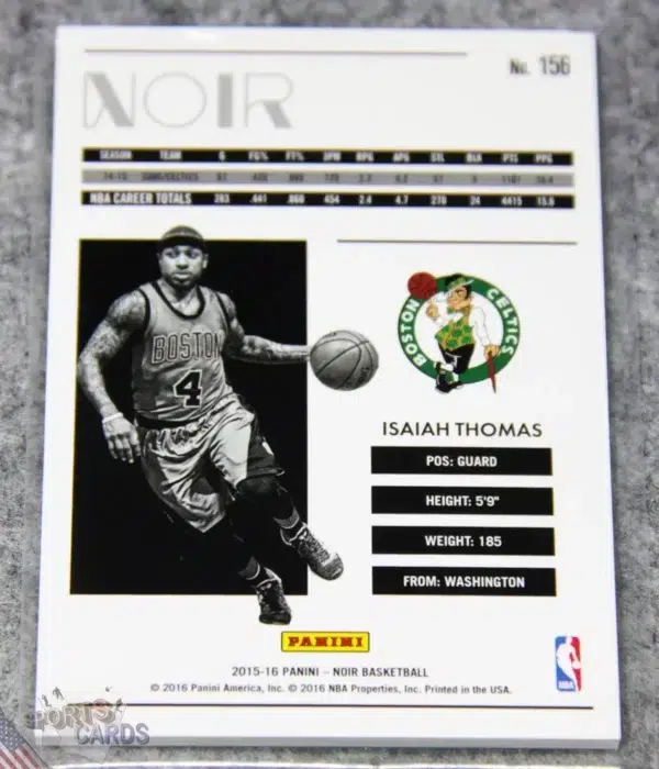 Alternative view of 2015-16 Isaiah Thomas #156 Panini Noir Color /99