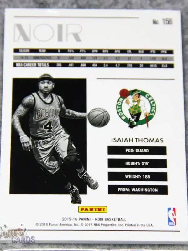 2015-16 Isaiah Thomas #156 Panini Noir Color /99-back