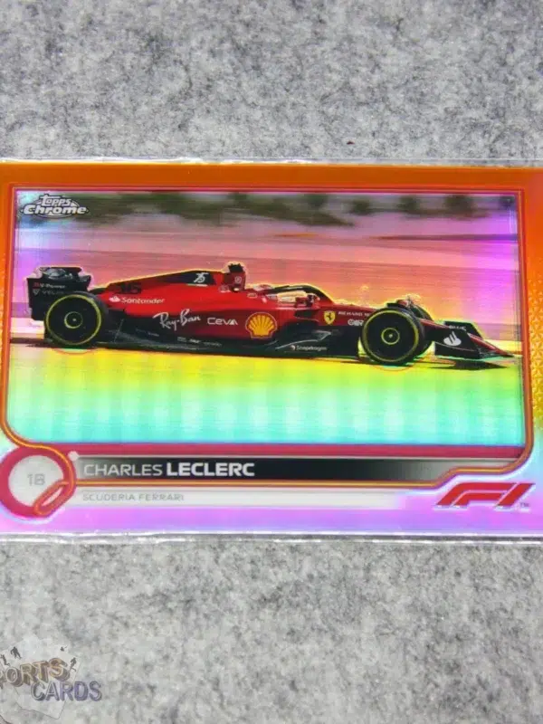2022 Charles LeClerc #117 Topps Chrome F1 Scuderia Ferrari Orange Red Refractor SP