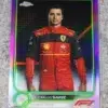 2022 Carlos Sainz #29 Topps Chrome F1 Scuderia Ferrari Purple Green Refractor SP-front
