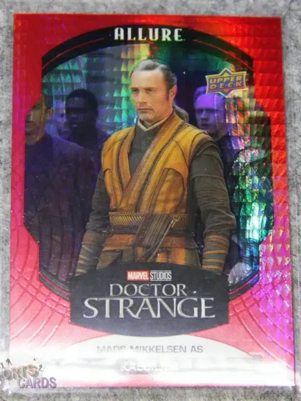 2022 Mads Mikkelsen as Kaecilius #54 Upper Deck Marvel Allure Doctor Strange Red Prism-front