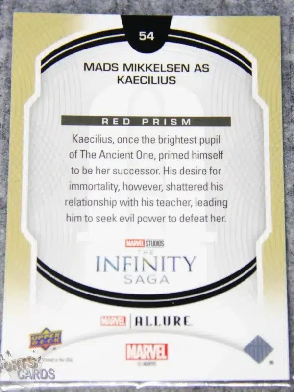 2022 Mads Mikkelsen as Kaecilius #54 Upper Deck Marvel Allure Doctor Strange Red Prism-back
