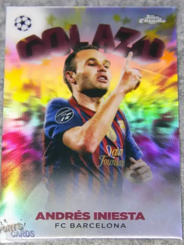 2022-23 Andres Iniesta #G-7 Topps Chrome UEFA Champions League Golazo Refractor-front