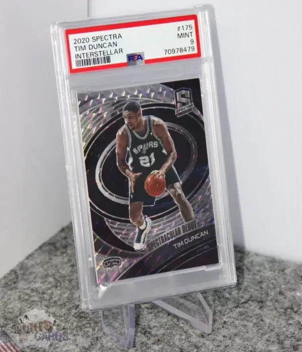 2020-21 Tim Duncan #175 Panini Spectra Spectracular Debut Interstellar Prizm /49 PSA 9 MT POP 1-stand