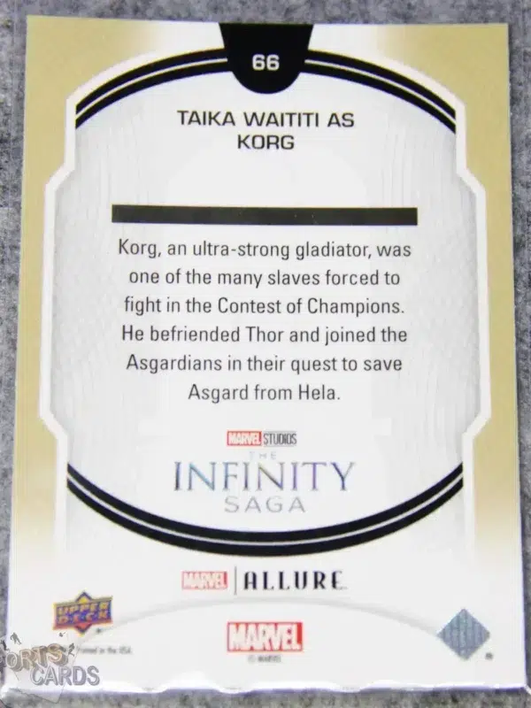 2022 Taika Waititi as Korg #66 Upper Deck Marvel Allure Thor Ragnarok-back