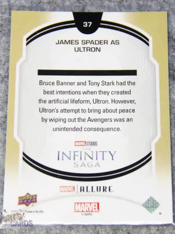 2022 James Spader as Ultron #37 Upper Deck Marvel Allure Avengers Age of Ultron-back