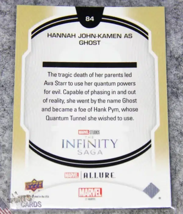 Alternative view of 2022 Hannah John-Kamen as Ghost #84 Upper Deck Marvel Allure Ant-Man and the Wasp