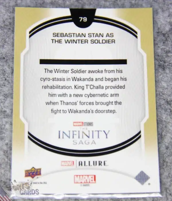 Alternative view of 2022 Sebastian Stan as Winter Soldier #79 Upper Deck Marvel Allure Avengers Infinity War