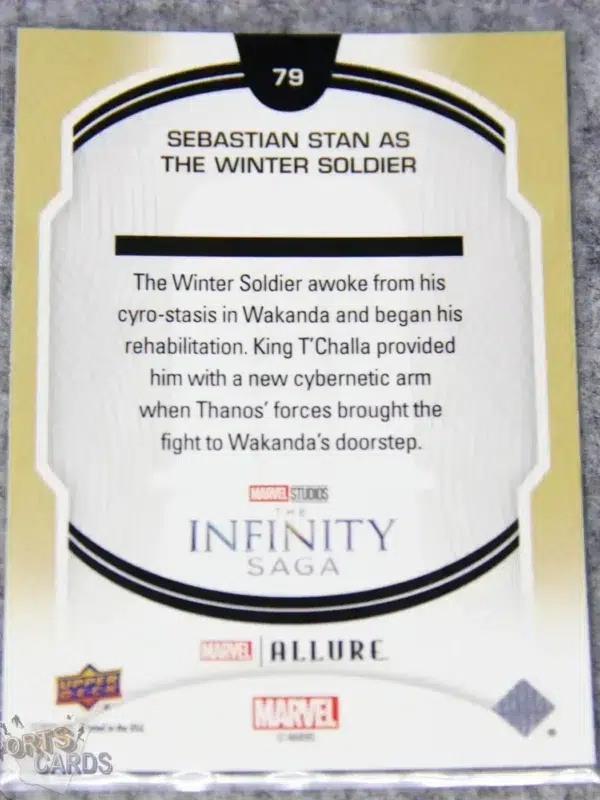 2022 Sebastian Stan as Winter Soldier #79 Upper Deck Marvel Allure Avengers Infinity War-back