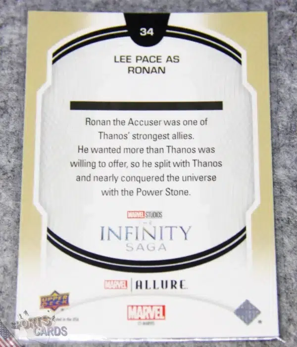 Alternative view of 2022 Lee Pace as Ronan #34 Upper Deck Marvel Allure Guardians of the Galaxy