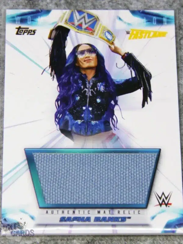 2021 Sasha Banks #MR-SAS Topps WWE Fastlane Mat Relic /250-front