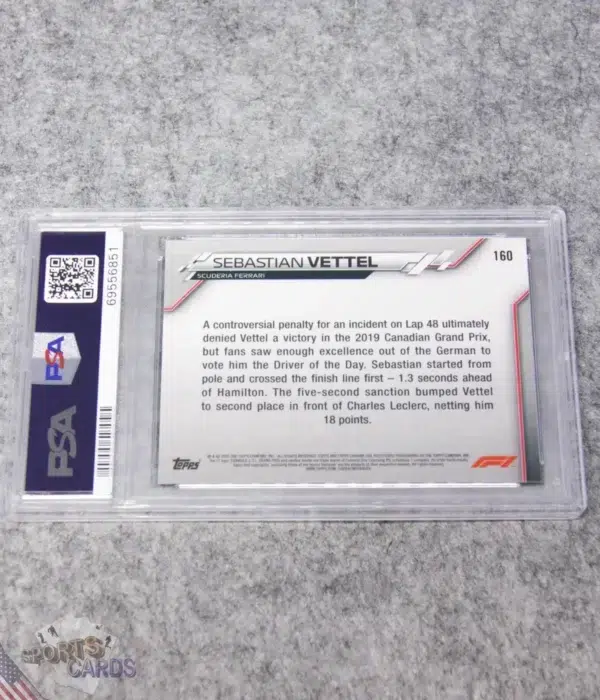 2020 Sebastian Vettel #160 Topps Chrome F1 70th Anniversary Gold PSA 9 MINT-back