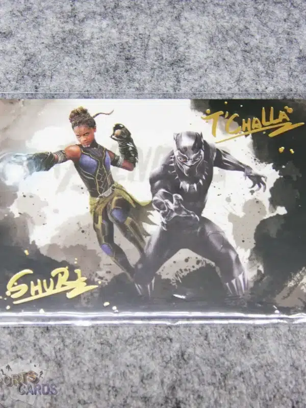 2022 Black Panther & Shuri #SM-10 Upper Deck Marvel Finding Unicorn Origin Ink-wash Art Gold-front
