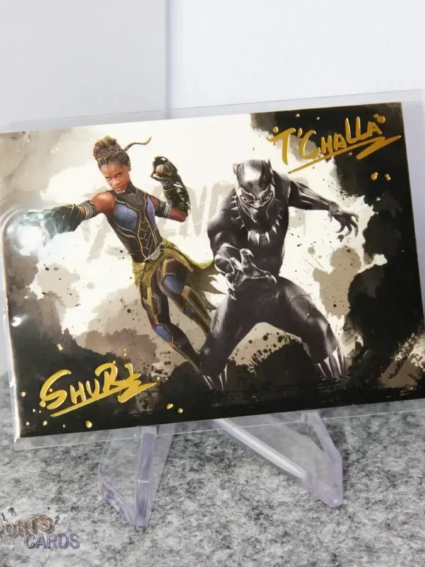 2022 Black Panther & Shuri #SM-10 Upper Deck Marvel Finding Unicorn Origin Ink-wash Art Gold-stand