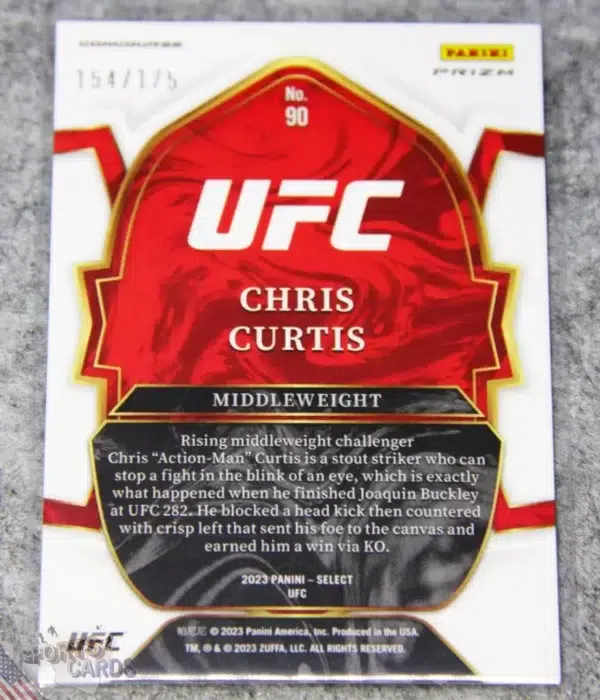 Alternative view of 2023 Chris Curtis #90 Panini Select Concourse Red Prizm RC /175