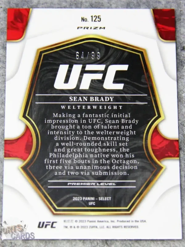 2023 Sean Brady #125 Panini Select Premier Level Purple Prizm /99-back