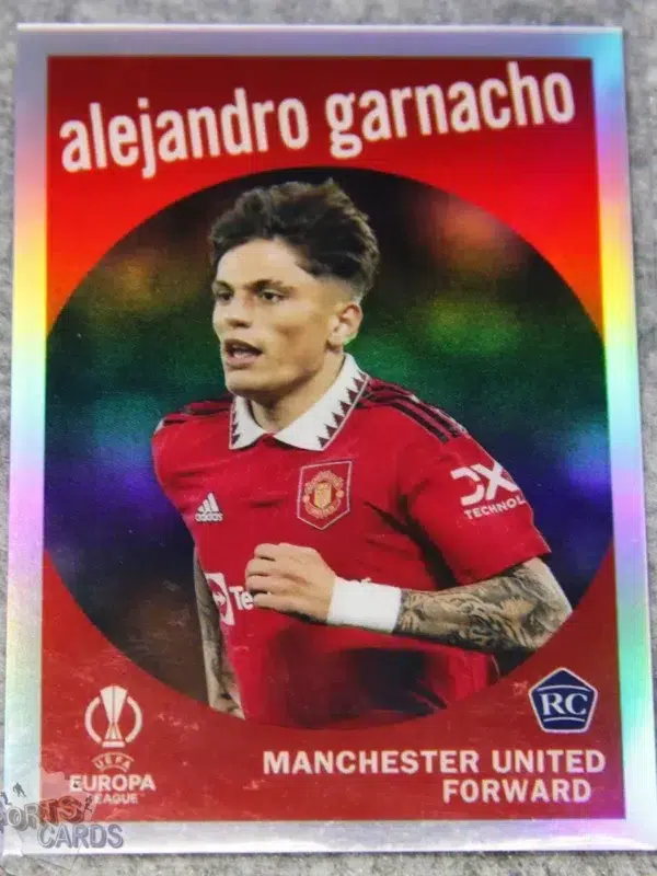 2022-23 Alejandro Garnacho #59-21 Topps Chrome UEFA Europa League 1959 Silver Refractor RC-front