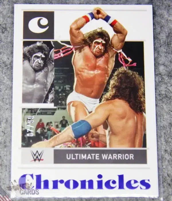 2022 Ultimate Warrior #85 Panini WWE Chronicles W Legends Blue /99-front