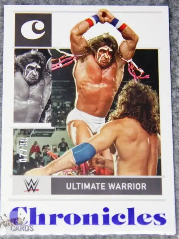 2022 Ultimate Warrior #85 Panini WWE Chronicles W Legends Blue /99-front