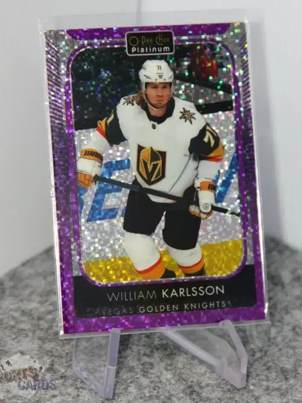 2021-22 William Karlsson #138 Upper Deck O-Pee-Chee Platinum Violet Pixels /299 - Afbeelding 3