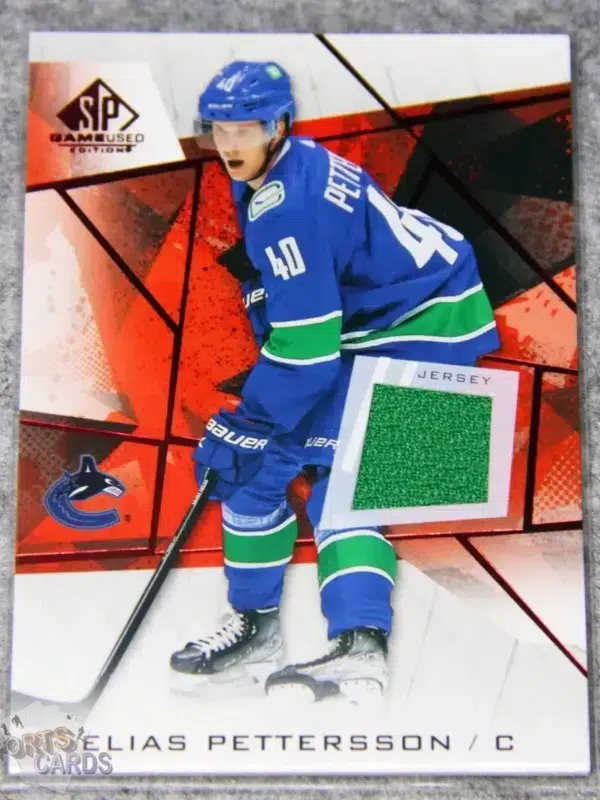 2021-22 Elias Pettersson #27 Upper Deck SP Game Used Edition Jersey-front