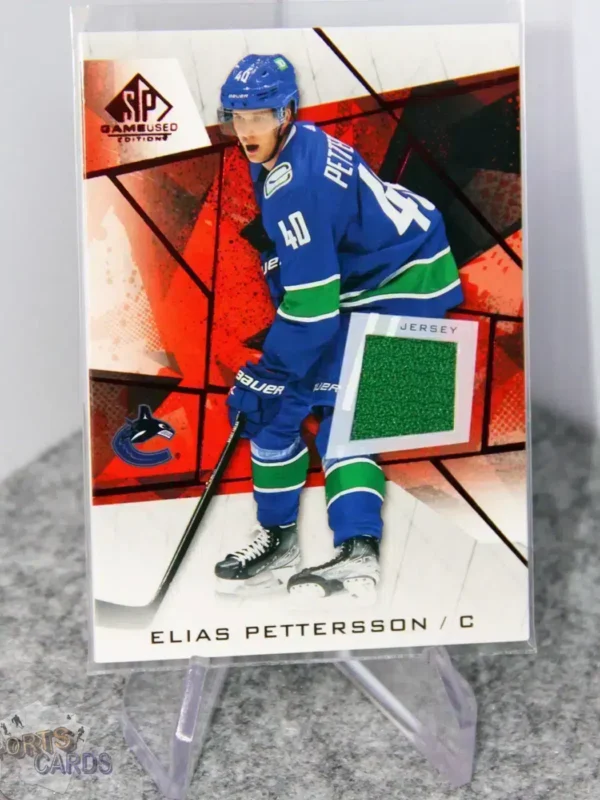 2021-22 Elias Pettersson #27 Upper Deck SP Game Used Edition Jersey - Afbeelding 3