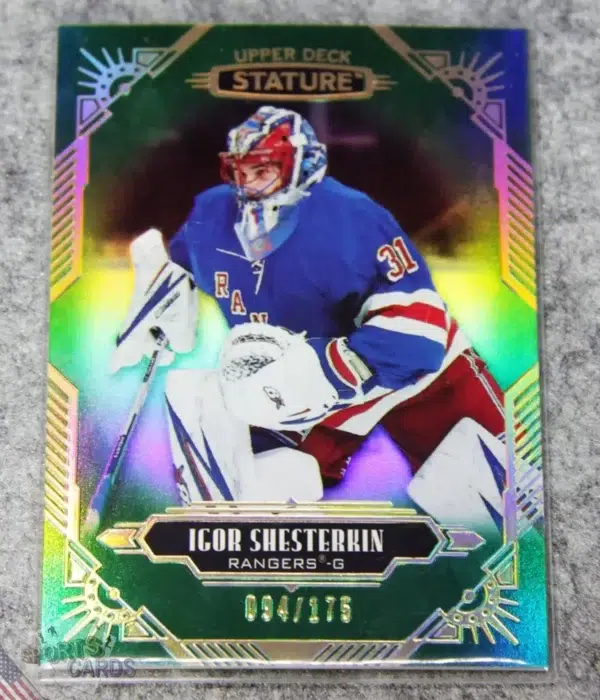 2020-21 Igor Shesterkin #51 Upper Deck Stature Green Parallel /175-front