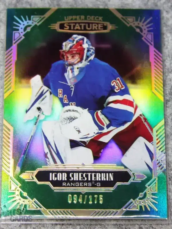 2020-21 Igor Shesterkin #51 Upper Deck Stature Green Parallel /175