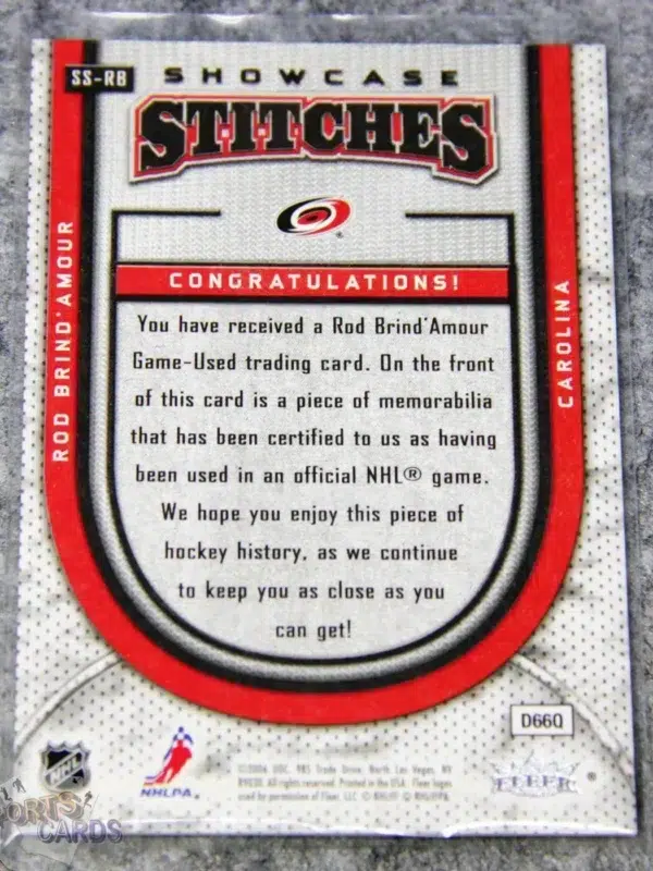 Alternative view of 2006-07 Rod Brind'Amour #SS-RB Upper Deck Flair Showcase Swatches