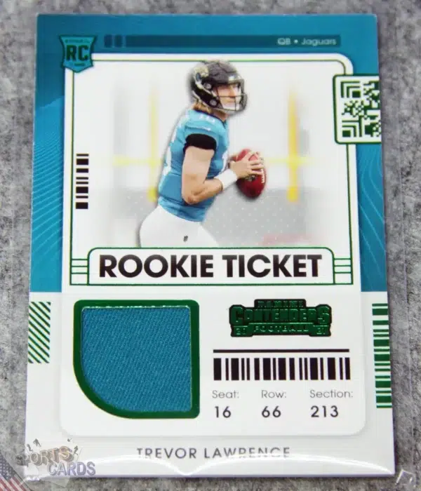 2021 Trevor Lawrence #RTS-TRL Panini Contenders Green Rookie Ticket RC Patch