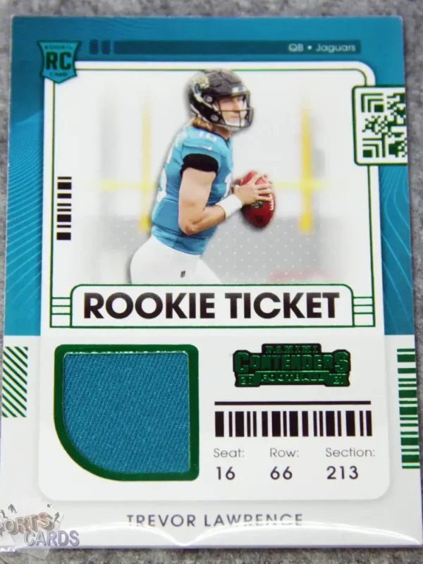 2021 Trevor Lawrence #RTS-TRL Panini Contenders Green Rookie Ticket RC Patch