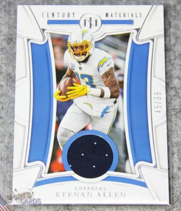 2022 Keenan Allen #CEN-KAL Panini National Treasures Century Materials Patch /99