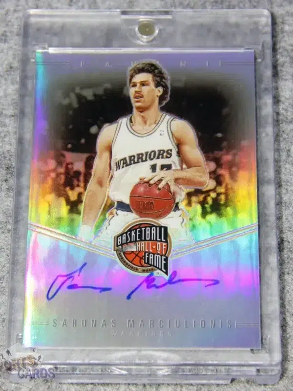 2021-22 Sarunas Marciulionis #SH-SMA Panini Basketball Hall of Fame Class of 2014 Silver Prizm Autograph