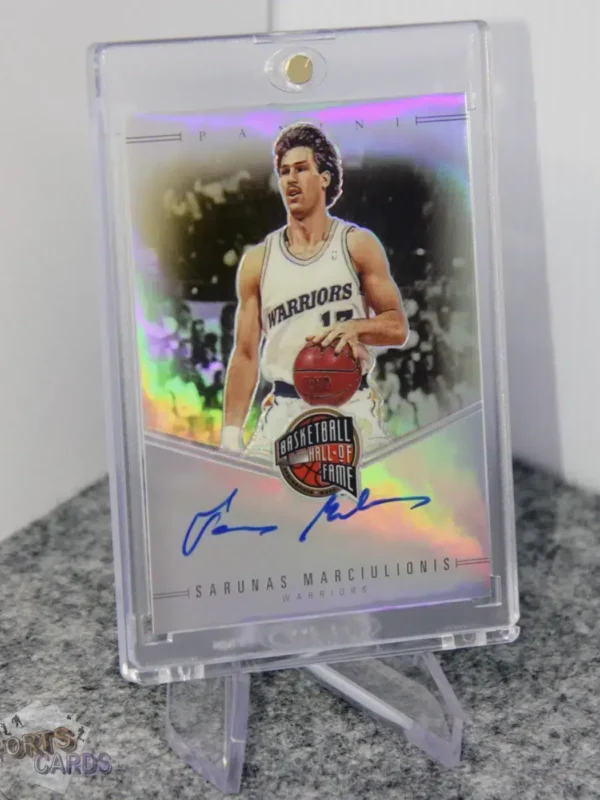 2021-22 Sarunas Marciulionis #SH-SMA Panini Basketball Hall of Fame Class of 2014 Silver Prizm Autograph-stand