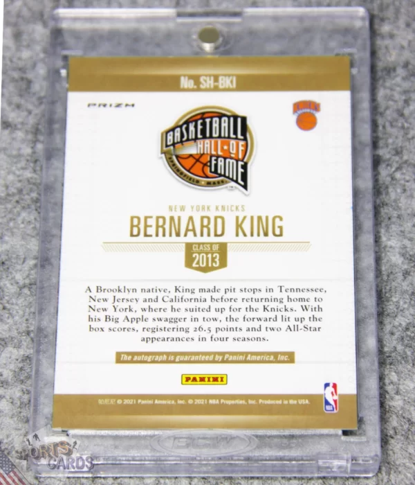 Alternative view of 2021-22 Bernard King #SH-BKI Panini Basketball Hall of Fame Class of 2013 Silver Prizm Autograph