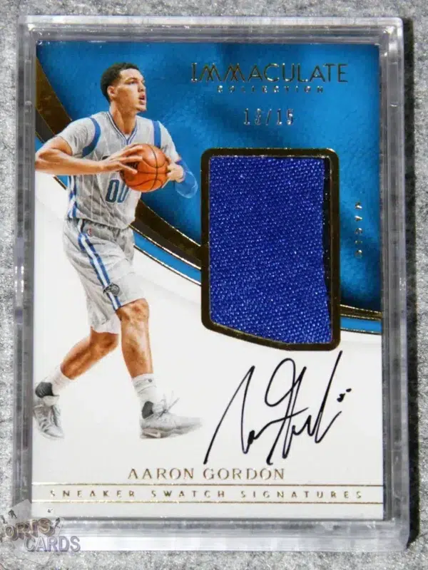 2016-17 Aaron Gordon #SN-AG Panini Immaculate Sneaker Swatch Signatures /15-front