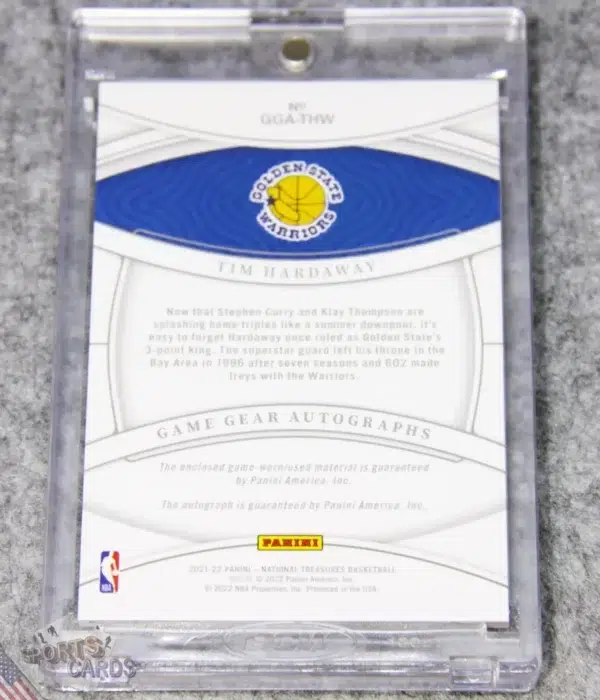 2021-22 Tim Hardaway #GGA-THW Panini National Treasures Game Gear Autographs /25-back