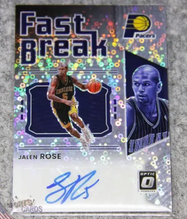 2021-22 Jalen Rose #FB-JRS Panini Optic Donruss Fast Break Signatures Disco Prizm-front