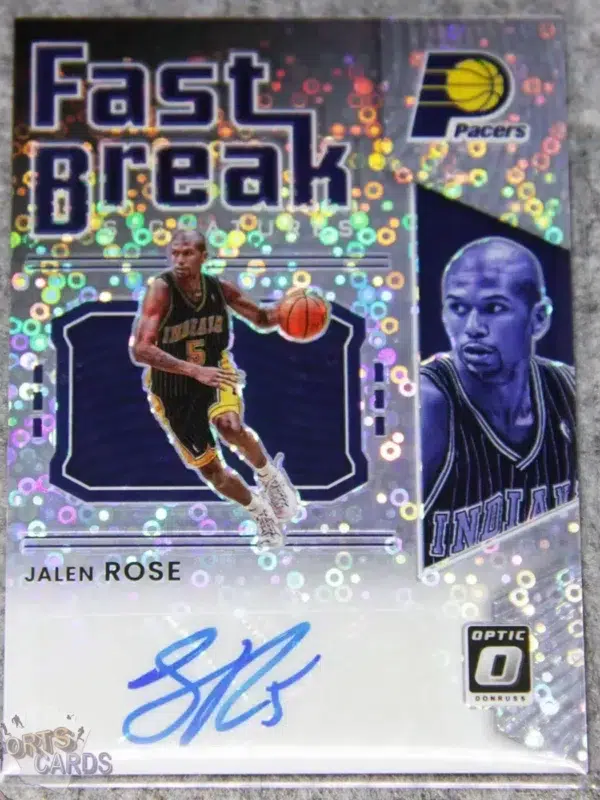 2021-22 Jalen Rose #FB-JRS Panini Optic Donruss Fast Break Signatures Disco Prizm