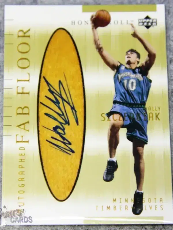 2001-02 Wally Szczerbiak #WS-A Upper Deck Honor Roll Fab Floor Autographed