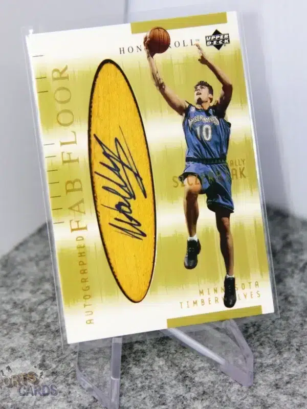 2001-02 Wally Szczerbiak #WS-A Upper Deck Honor Roll Fab Floor Autographed - Afbeelding 3